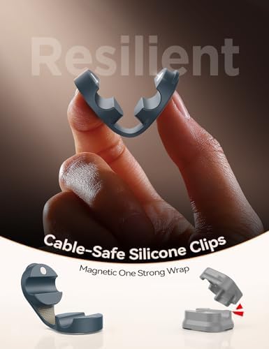 FLYLEAD 8-Pack Silicone Cord Organizer Magnetic Cable Clips, Adhesive - Image 2
