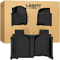 LASFIT Floor Mats 2019-2026 for Chevy Silverado/GMC Sierra 1500, 2020-2026 2500HD 3500HD, Double Cab/Bucket Seat Only, Fit Without Rear Underseat Storage Box, All Weather TPE Custom Fit Floor Liners by LASFIT