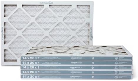 Amazon Basics MERV 5 AC Furnace Air Filter, 14x20x1 inches, 6-Pack (Actual size: 13.75" x 19.75" x 0.75") by AmazonBasics