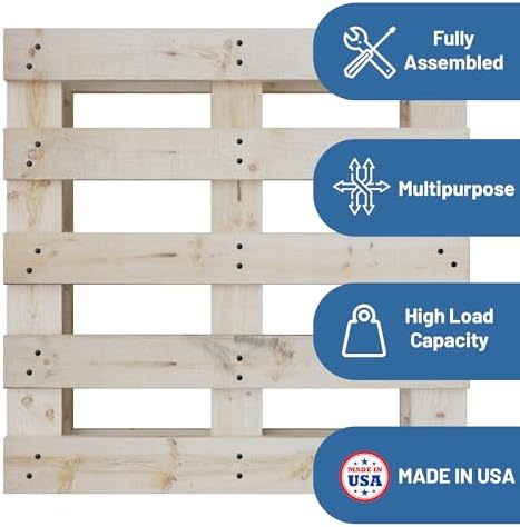 Greaton, Heavy-Duty 2-Way Entry Wooden Pallet – 38x36x5”, Industrial-Grade Hardwood Shipping Pallet, Durable, Reusable, Stackable, Easy to Handle, Commercial Use as a Floor-Pallet - Image 4
