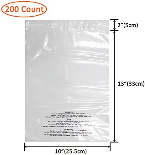 Belinlen 200 Count 10x13 Inch Self Seal Clear Poly Bags - Image 2