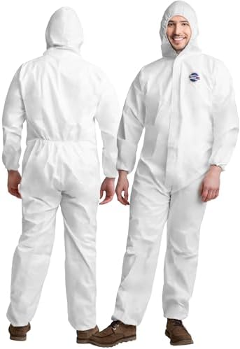 Medical Nation Hazmat Suits Disposable | 1 Pack, Small | Protective Coveralls with Attached Hood and Boots | Heavy Duty Full Body Painters Suit for Adults - Breathable & Water Resistant by MEDICALNATION