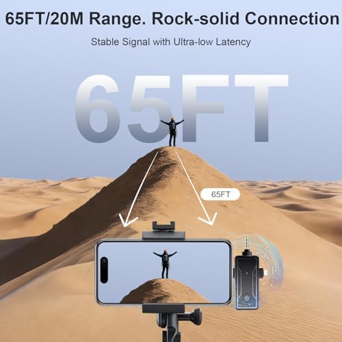 2-Pack Wireless Mini Lavalier Lapel Microphone for iPhone,Android Device(3 in 1) - 65ft Cordless Clip on Dual Mics with Noise Reduction 6H Working Time for Video Recording Vlogging, YouTube, Interview - Image 6