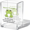 Inspirational Frog Office Acrylic Cosmetic Pen Pencil Holder Cup, Never Frog-et the Difference You Make Pencil Organizer, Cute Desk Accessories, Motivational Gifts for Women Men Teacher（A26） by Unknown
