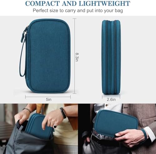 FYY Electronic Organizer, Travel Tech Pouch Bag, Medium, Dark Green - Image 2