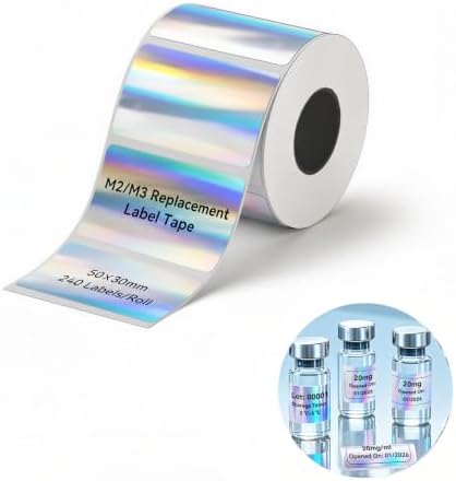 NIIMBOT M2/M3 Thermal Transfer Labels 1.97''×1.18'', Laser Silver by NIIMBOT%C2%AE