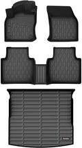 Floor Mats & Cargo Liner Compatible with 2018-2024 Volkswagen Tiguan 5 Seats ONLY VW Cargo Mat, Full Set All Weather Protection, 1st, 2nd Row Car Liners & Trunk Mat, Black by AUTOBULL
