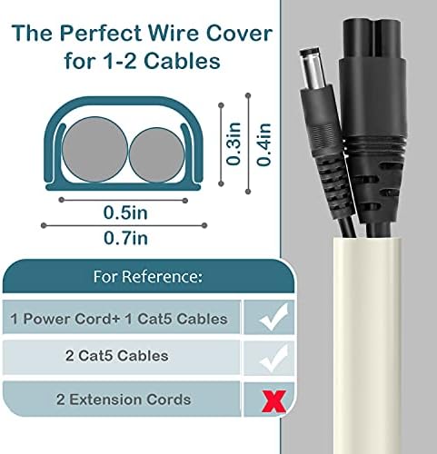 ZhiYo 43" Cord Covers for Wires on Wall, Beige Cord Hider, 0.7" W x 0.4" H - Image 2
