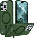 Temdan Magnetic Compatible with iPhone 15 Pro Case, [Built-in Invisible Kickstand][Compatible with MagSafe] [Military Grade Shockproof] Slim Translucent Matte Phone Case for iPhone 15 Pro 6.1" by Temdan