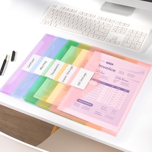 Sooez 36 Packs Plastic Envelopes Plastic File Folders, Document Organizer - Image 5