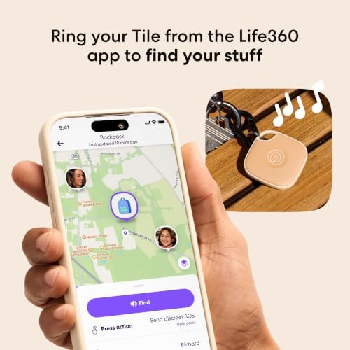 Life360 Tile - Bluetooth Tracker, Keys Finder and Item Locator for Keys, Bags and More. Phone Finder. Both iOS and Android Compatible. 1-Pack (Slate) - Image 3