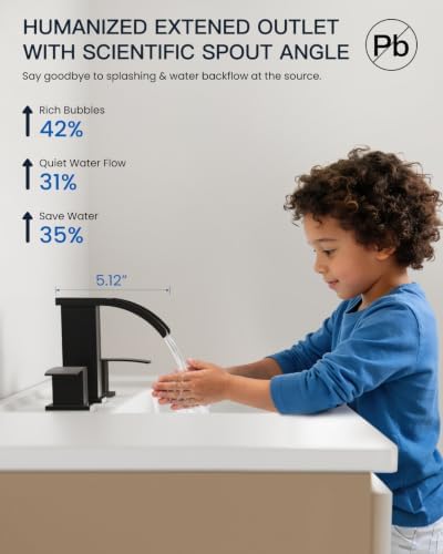 gotonovo Waterfall Bathroom Faucet 3 Hole Square Body,Oil Rubbed Bronze - Image 4