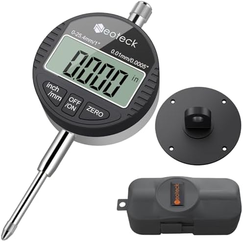 Neoteck 1"/25.4mm Digital Dial Indicator 0.0005"/0.01mm Dial Test Indicator by Neoteck