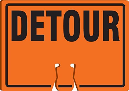 AccuformNMC NMC "Detour" Traffic Cone Top Sign by Accuform