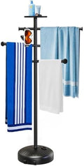 Pool Towel Rack with Wheels and Storage Tray for Indoor Outdoor Use by Semoprus