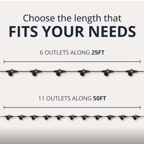 COLSEN Outdoor Extension Cord 50 ft with 11 Outlets, Black - Image 4