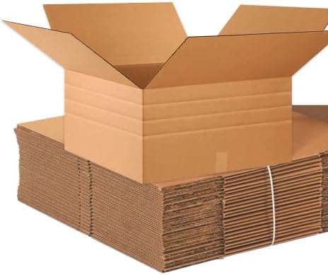 Box USA 24x24x12 Multi-Depth Corrugated Cardboard Large, 24”L x 24”W x 12”H, Pack of 10 Shipping, Packaging, Moving, Storage Box for Home or Business, Strong Wholesale Bulk Boxes by BOXUSA