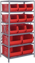 Quantum Storage Systems Wire Shelving Unit W/13 RED Bins by QuantumStorageSystems