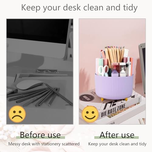 Office Supplies,School Supplies,Purple Desk Accessories,Desk Organizer,Scissors,Stapler,Tape Dispenser,Binder Clips,Staples,Staple Remover,Sticky Notes,Clear Tape,Pen,Ruler,Best Gift,11pcs - Image 3
