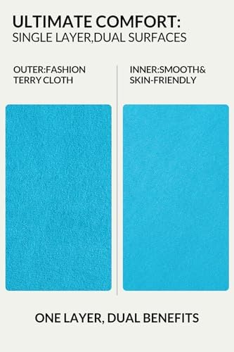 Womens Terry Cloth Cover Up Hooded Swim Cover with Zipper and Pocket - Image 6