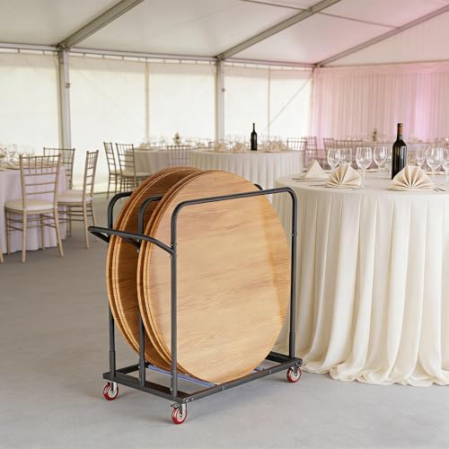 YOHKOH Drywall Cart, Panel & Table Cart - Heavy-Duty Folding Table Dolly with Triple-Rail, PU Swivel Casters, 800 lbs Load, Fit 8-10 Tables, 46.9" W x 31" D x 45.6" H - Image 2
