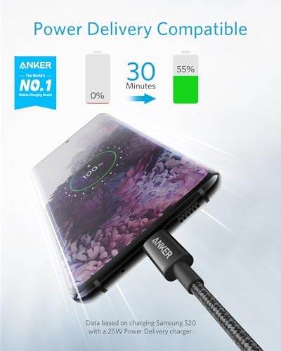 Anker USB C to USB C Cable, 60W Fast Charging Cable (2-Pack, 3.3 ft, Black) - Image 2