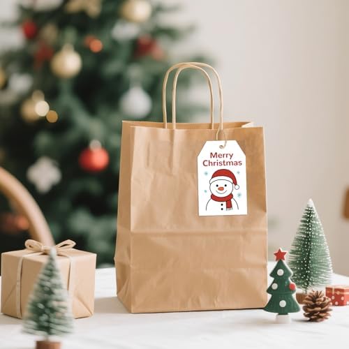 joycraft 50Pcs Merry Christmas Tags with String, Snowman Gift Tags - Image 5