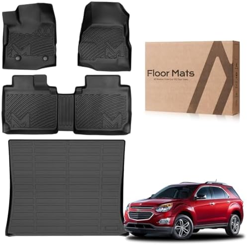 TPE Automotive Floor Mats & Cargo Liner Custom for 2012-2017 Chevy Equinox & GMC Terrain, All Weather Cover Protection Waterproof Black Floor Liner Front & Rear Row Full Set Car Mats, 4PCS by CMVTAuto