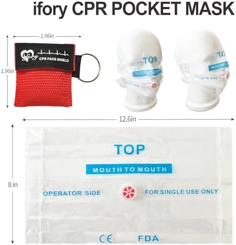 25 Packs CPR Face Shield with Keyring, CPR Pocket Mask Keychain - Image 2