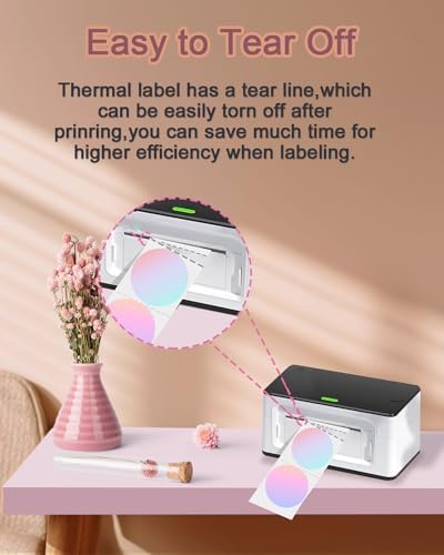 3 inch Round Thermal Labels, Thermal Printer Labels use for Barcode, Shipping, Customized, Circle Direct Thermal Stickers 500 Labels for Printer, 3 Color - Image 4