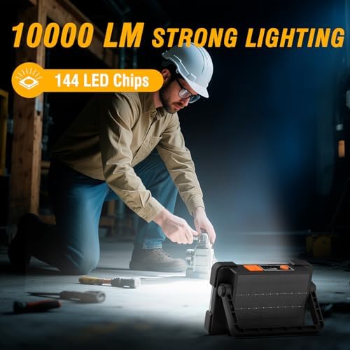 120W Solar Rechargeable 144 LED Work Light, 10000LM Flood Light - Image 3