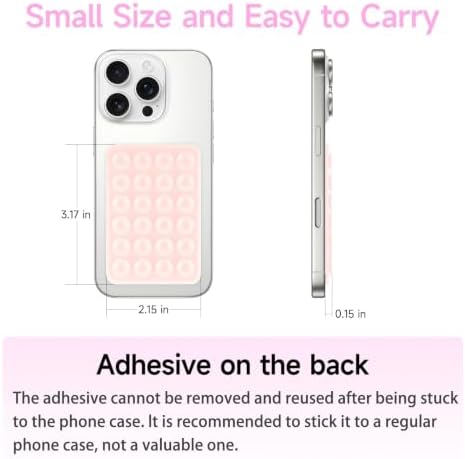 Yojaro 2 Pack Silicone Suction Phone Case Mount, Silicon Adhesive Smartphones Stand Sticky, Non Slip Suction Cup, Hands-Free Phone Accessories Holder for Selfies and Videos Rose Red - Image 3