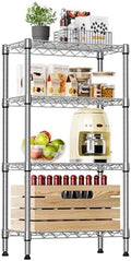 IZEUK 4 Tier Steel Storage Shelves, Heavy Duty Metal Shelf Wire Shelving Rack for Pantry, Kitchen, Living Room, or Office Organization (11.8" D x 21.7" W x 39.5" H, 1000LBS, Chrome) by IZEUK