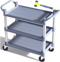 Utility Carts with Wheels Large Size Rolling Cart with Wheels Heavy Duty 600 LBS Food Cart with Lockable Wheels and Hammer for Kitchen/Office/Warehouse, 39.5" D x 19.3" W x 39.5" H(Grey Large Size) by SFESGRER