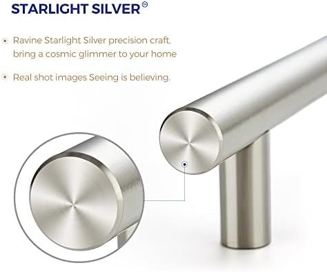 Ravinte Cabinet Handles, Brushed Nickel,5" Length,3" Hole Center,15 Pack - Image 4