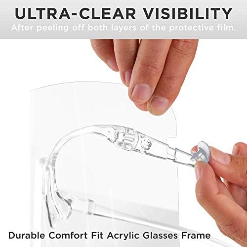 Salon World Safety Face Shields with Clear Glasses Frames (Case of 200) - Image 5