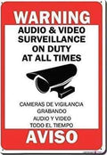 New Warning Metal Tin Signs Audio On Duty at All Time Signs Street Sign 20 x 30 cm / 8 x 12 inches (Height x Length) by Eletina