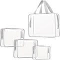 4Pcs Crystal Clear PVC Travel Toiletry Bag Kit for Women Men, Cosmetic Bags by ROYBENS