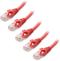 Cable Matters 10Gbps 5-Pack Snagless Cat 6 Ethernet Cable, 3ft, Red by CableMatters