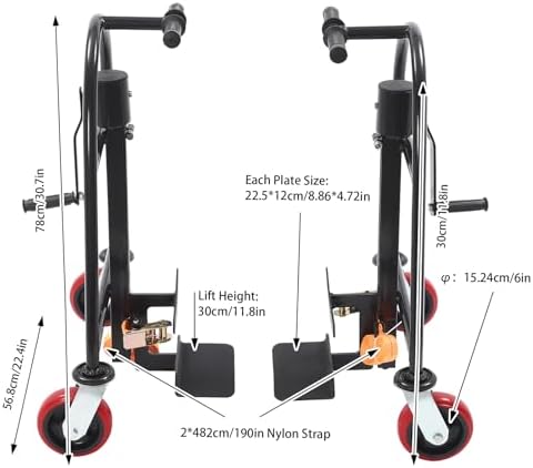 Manual Furniture and Crate Mover with Wheels Heavy Duty Furniture Movers Industrial Machinery Mover Packaging Furniture Moving Tool -1300 lbs Capacity, 11.8" Lift Height, Set of 2 - Image 2