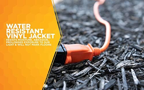 Southwire Woods 50ft Outdoor Extension Cord – Bright Orange, 16/2 Two-Prong – Durable SJTW Jacket for Landscaping & Light-Duty Power – Molded Plug - Image 6