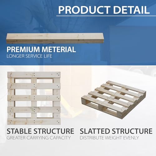 Greaton, Heavy-Duty 2-Way Entry Wooden Pallet – 38x36x5”, Industrial-Grade Hardwood Shipping Pallet, Durable, Reusable, Stackable, Easy to Handle, Commercial Use as a Floor-Pallet - Image 2
