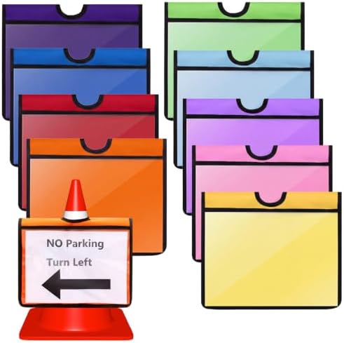 Amylove Set of 9 Traffic Cone Sleeve with Pockets, Multicolor by Amylove