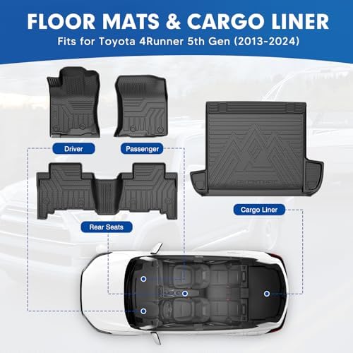 Mixsuper Floor Mat & Cargo Liner for Toyota 4Runner 2013-2024 - Image 2