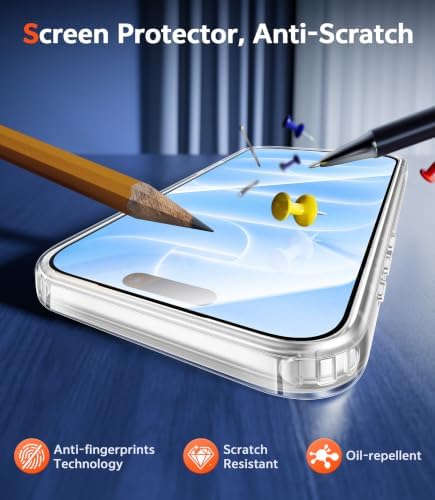 FNTCASE for iPhone 18 Pro Case/17 Pro Case Clear with Screen Protector - Image 6
