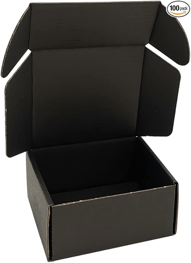 100 Pack 4x4x2'' Small Shipping Boxes, Corrugated Cardboard Mailers by CH-BOX