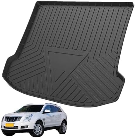 Elsetyler Custom Fit for Cargo Liner 2010-2016 Cadillac SRX - Black TPE All Weather Heavy Duty Waterproof Rear Cargo Tray Trunk Floor Mat Protector (NO Slide in The Trunk) by Elsetyler