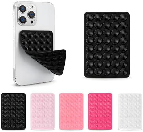 SHENGXIN 2 Pack Silicone Double-Sided Suction Grip – 40 Cups per Side, Strong Hold for iPhone, Galaxy, Pixel, Android – Hands-Free for Selfies & Videos (Black) - Image 2