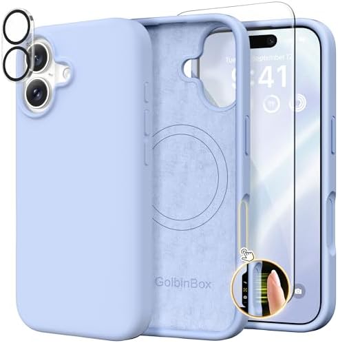 GolbinBox Magnetic for iPhone 17 Case, Silicone Cover, Cyan Purple by GolbinBox