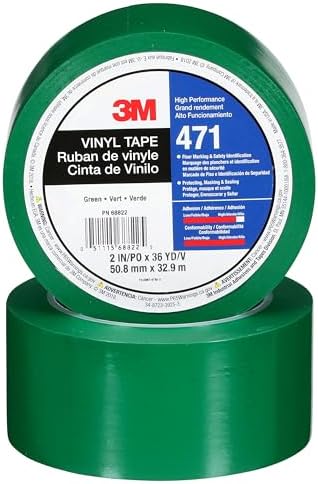 3M Vinyl Tape 471, 3 in x 36 yd, Green, 1 Roll, Green Floor Tape - Image 2